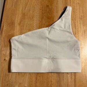 Fabletics White/Black Reversible One-Shoulder Top